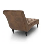 Back View of Brown Leather Chaise Lounge