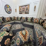 Comfortable Majlis seating with plush cushions