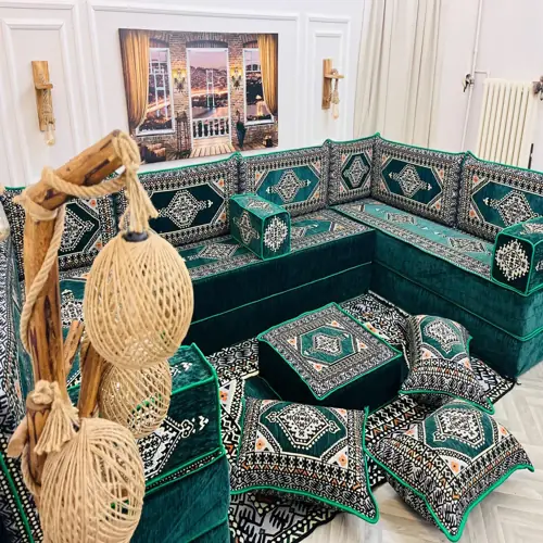 Spacious Majlis sofa crafted with rich traditional aesthetics.