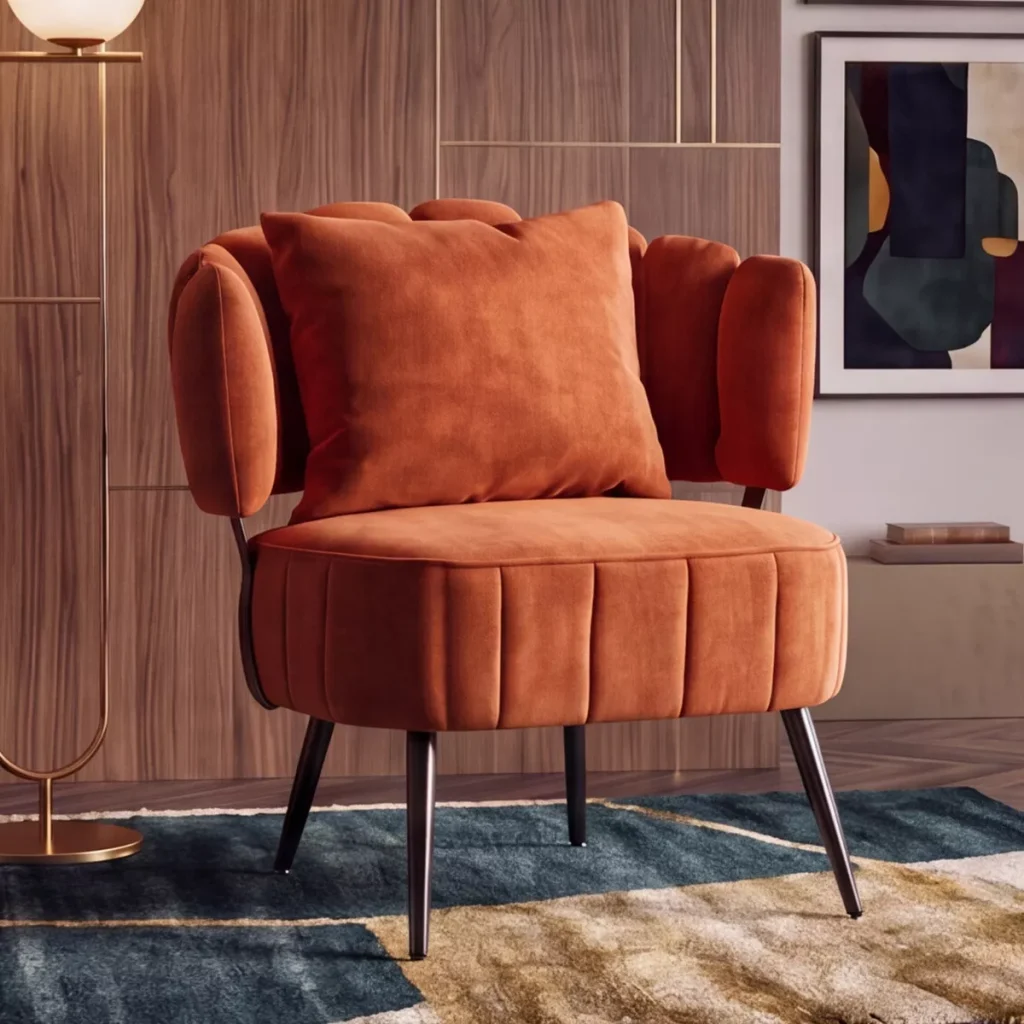 Barrel Accent Chair Ergonomic Single Sofa Chair Sample Chair