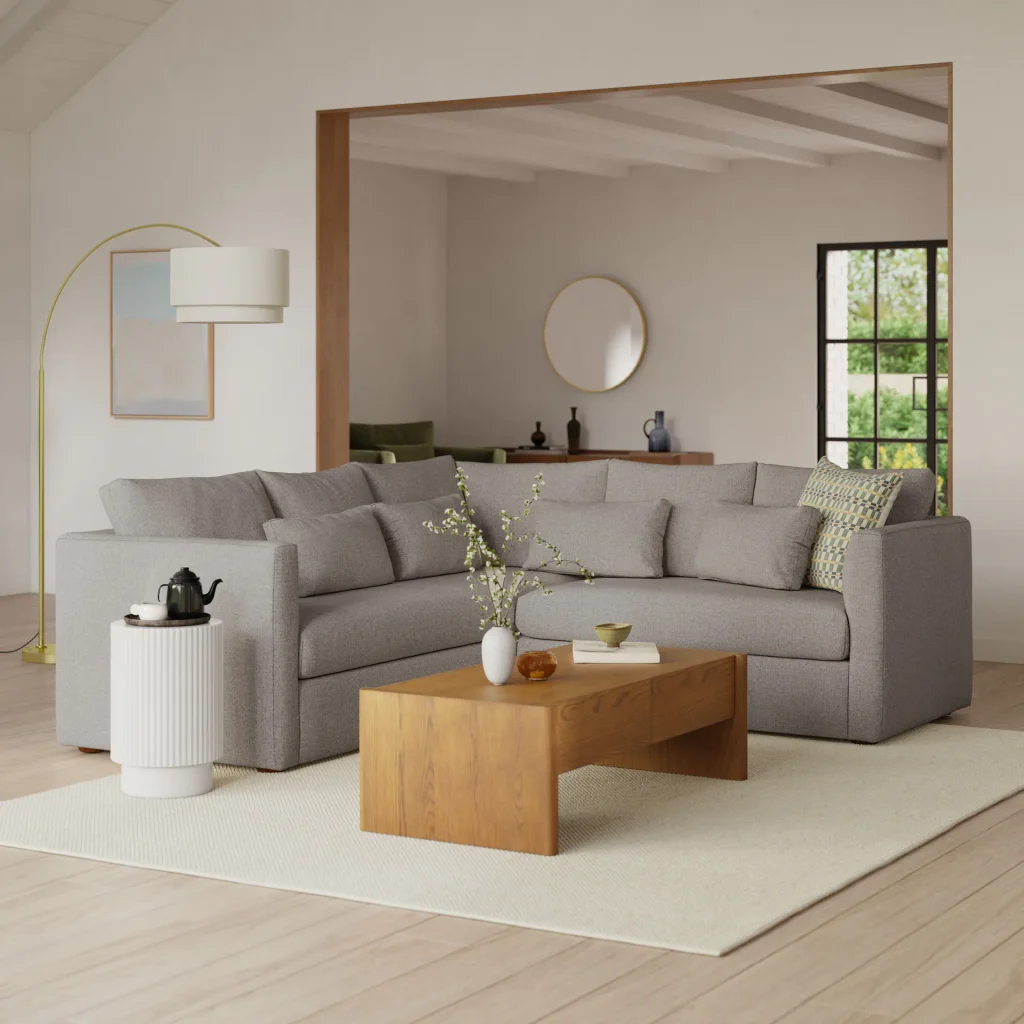 Marina 92 Corner Sectional - Hestia Gray Product Image