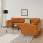 Sven 107 Tufted Velvet Corner Sectional - Plush Pacific Ginger Sample