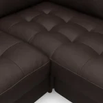 Sven 91 Tufted Leather Corner Sectional - Lucia Dark Brown Sample Image