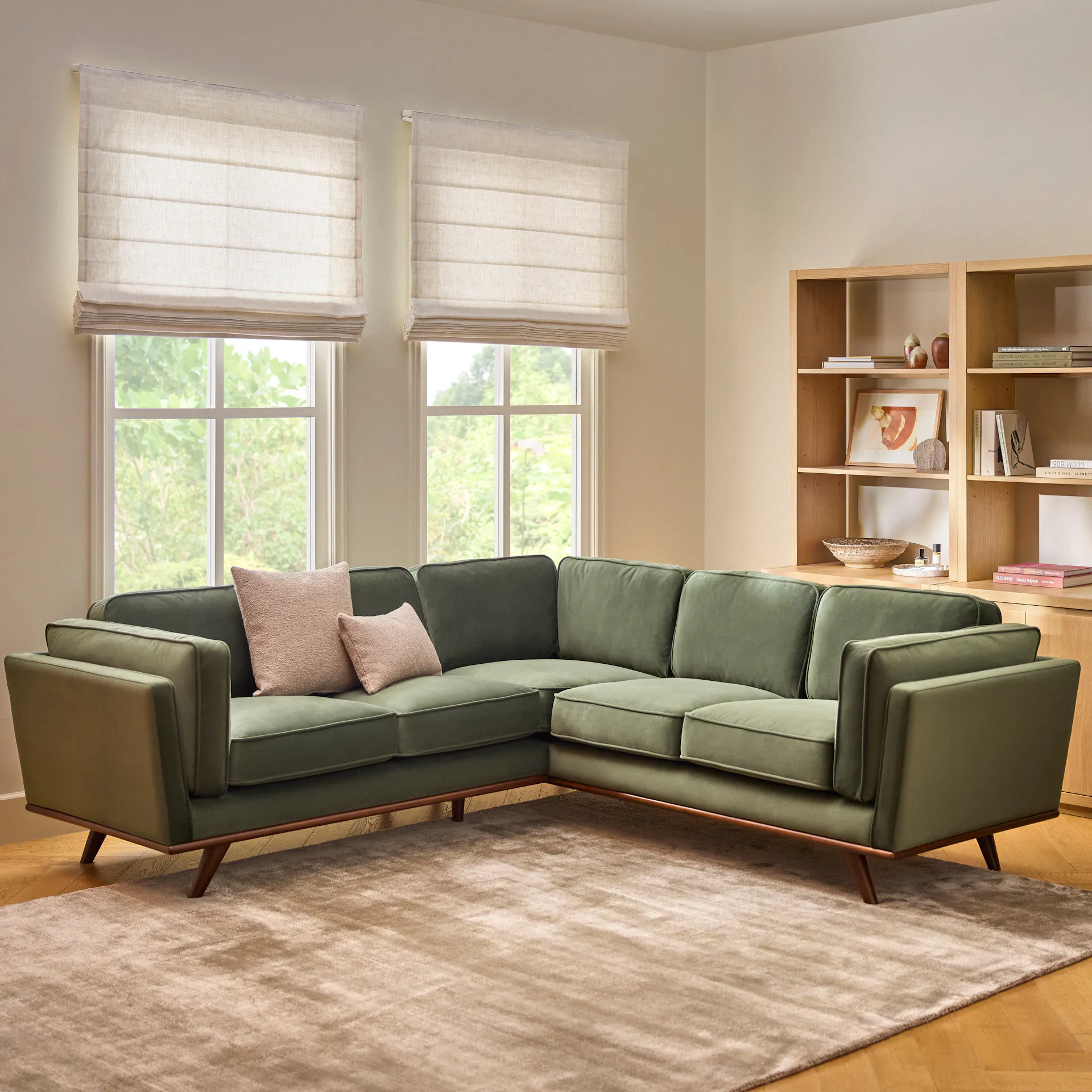Timber 93 Velvet Corner Sectional Product Image
