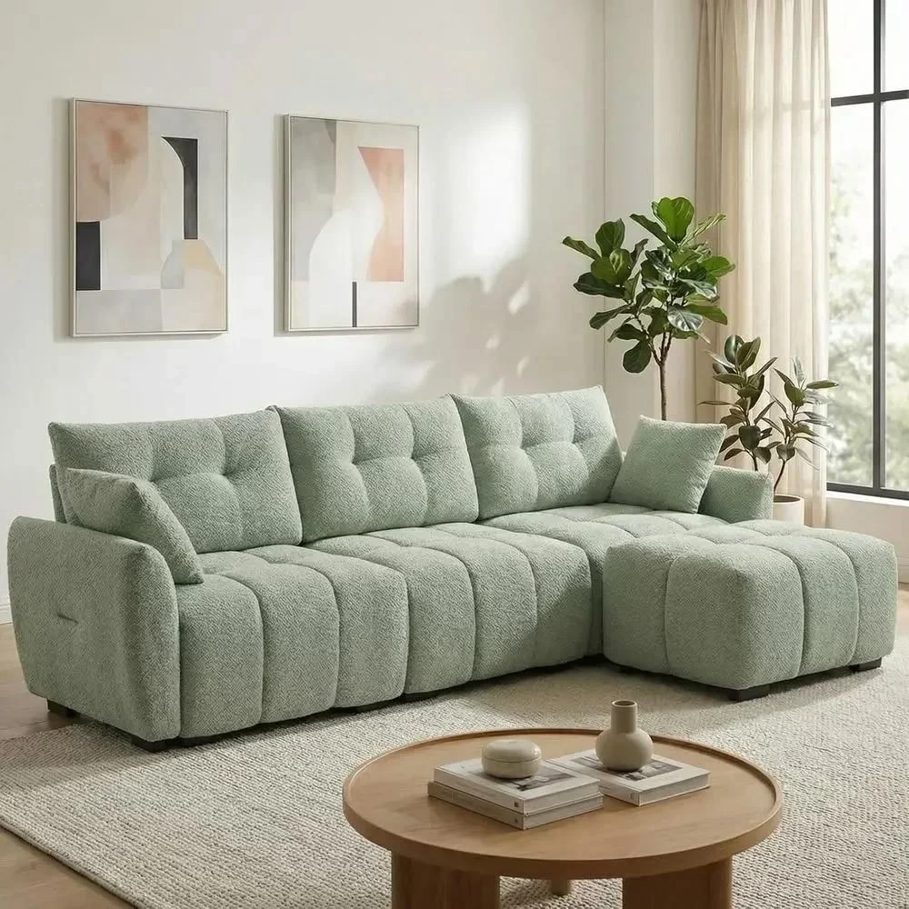 Comfortable L shape sofa with spacious seating in Dubai