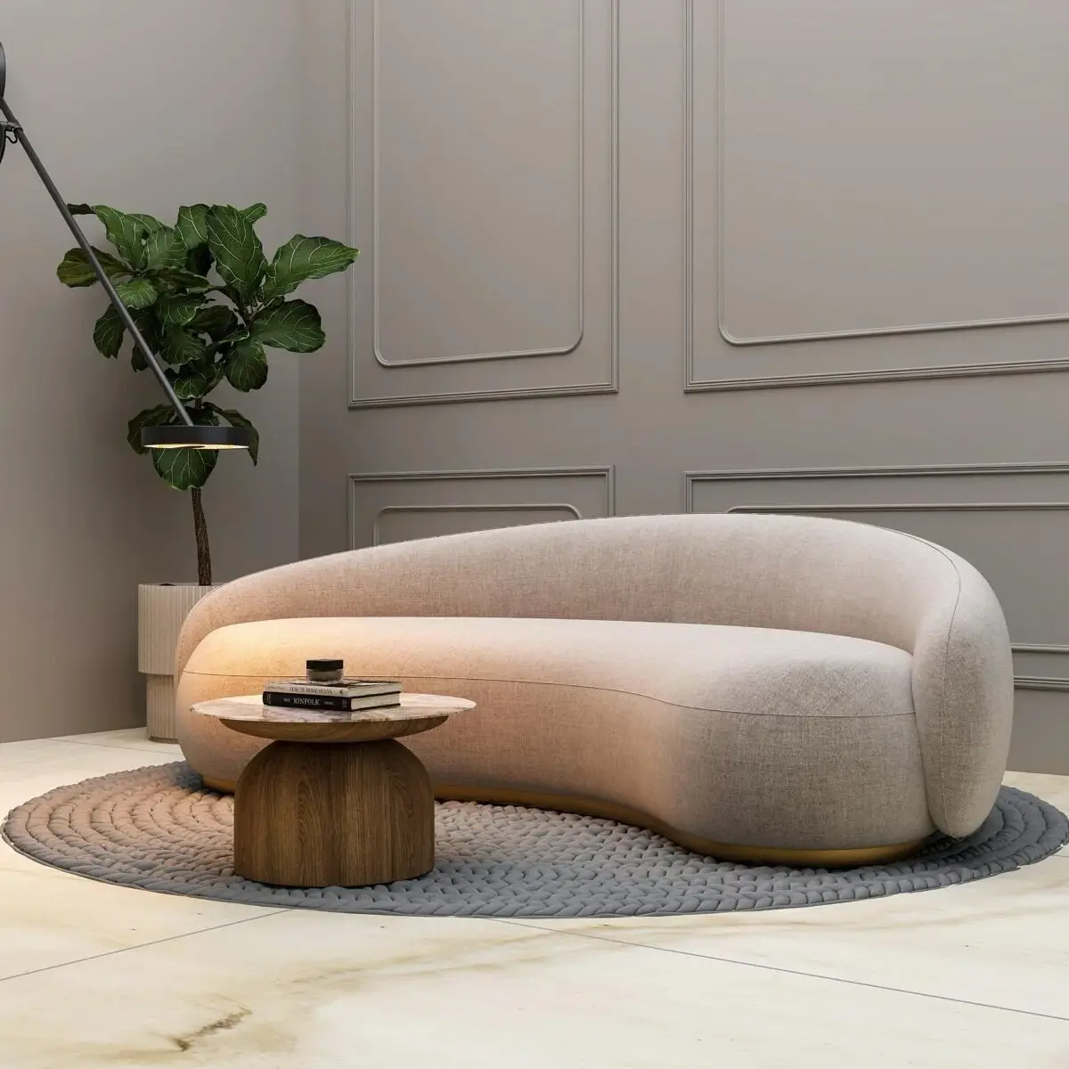 Contemporary curved sofa Dubai project
