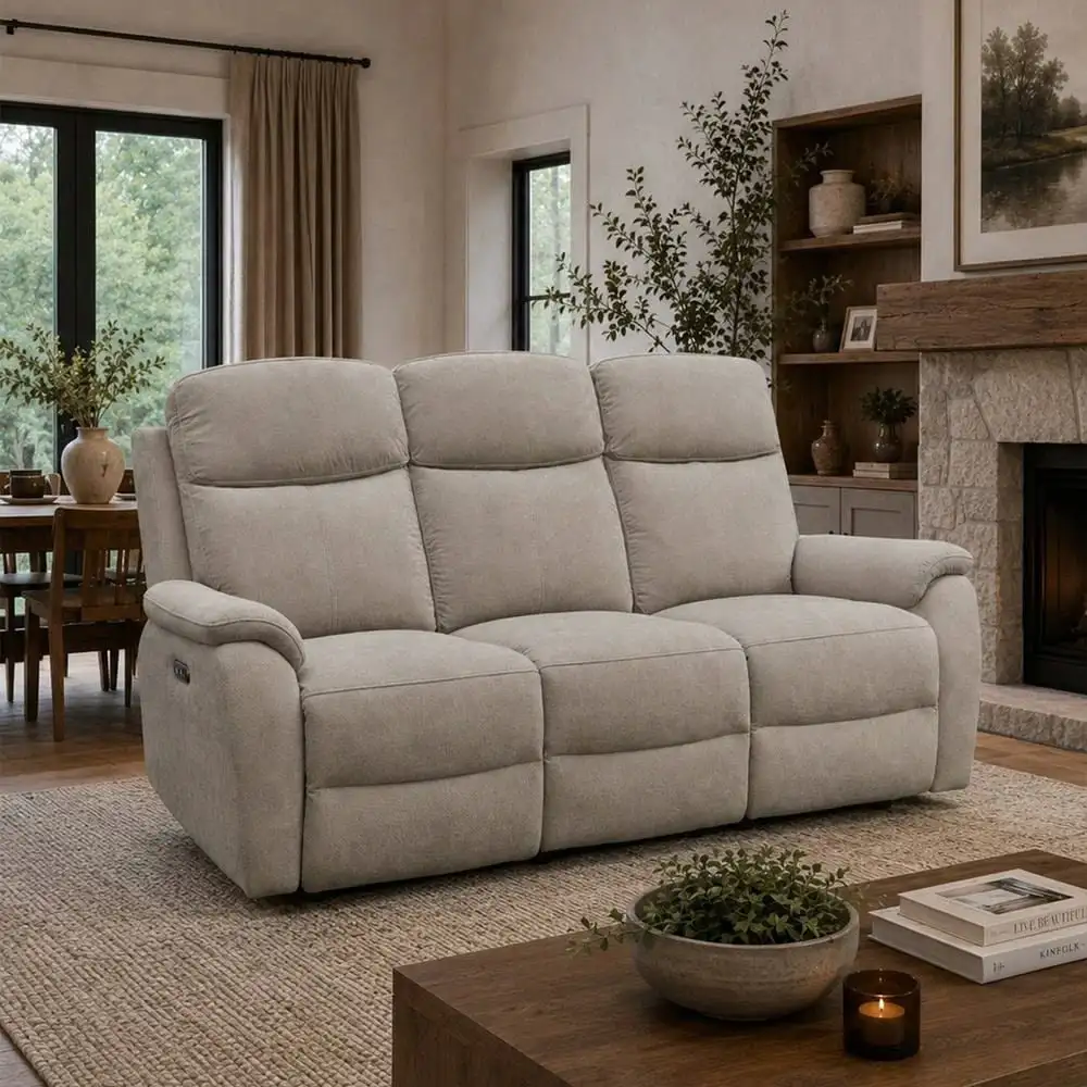 Custom Recliner Sofa Living Room Installation