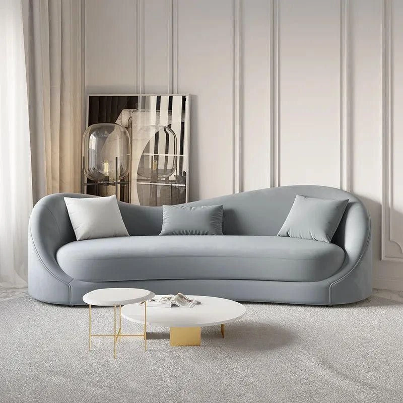 Custom-made curved sofa in elegant living space