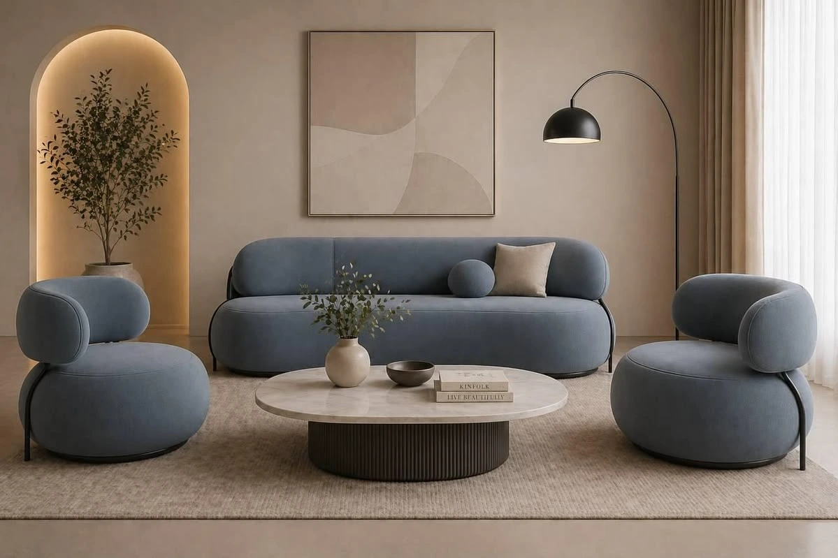Made-to-measure curved sofa Dubai