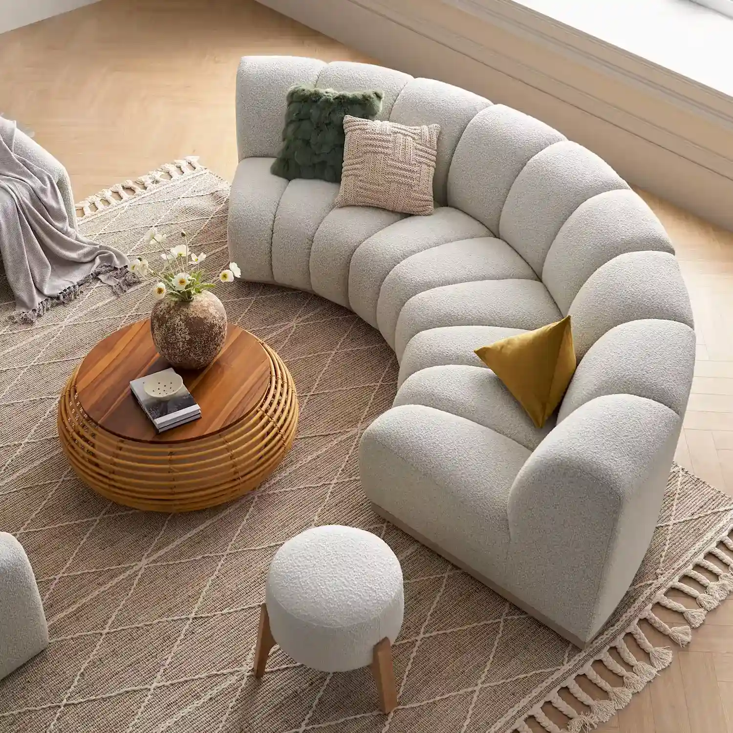 Marlow Performance Boucle Curve Sofa Sample Image