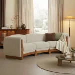 Mid-Century Modern 3-Seater Curved Sofa Sample Image