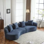 Modern Boucle Upholstered 5 Seater Curved Sectional Sofa Product Image