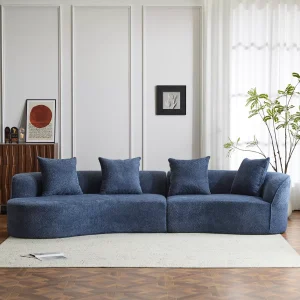 Modern Boucle Upholstered 5 Seater Curved Sectional Sofa Sample Image