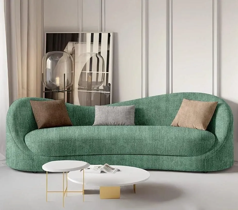 Premium curved sofa with rounded design