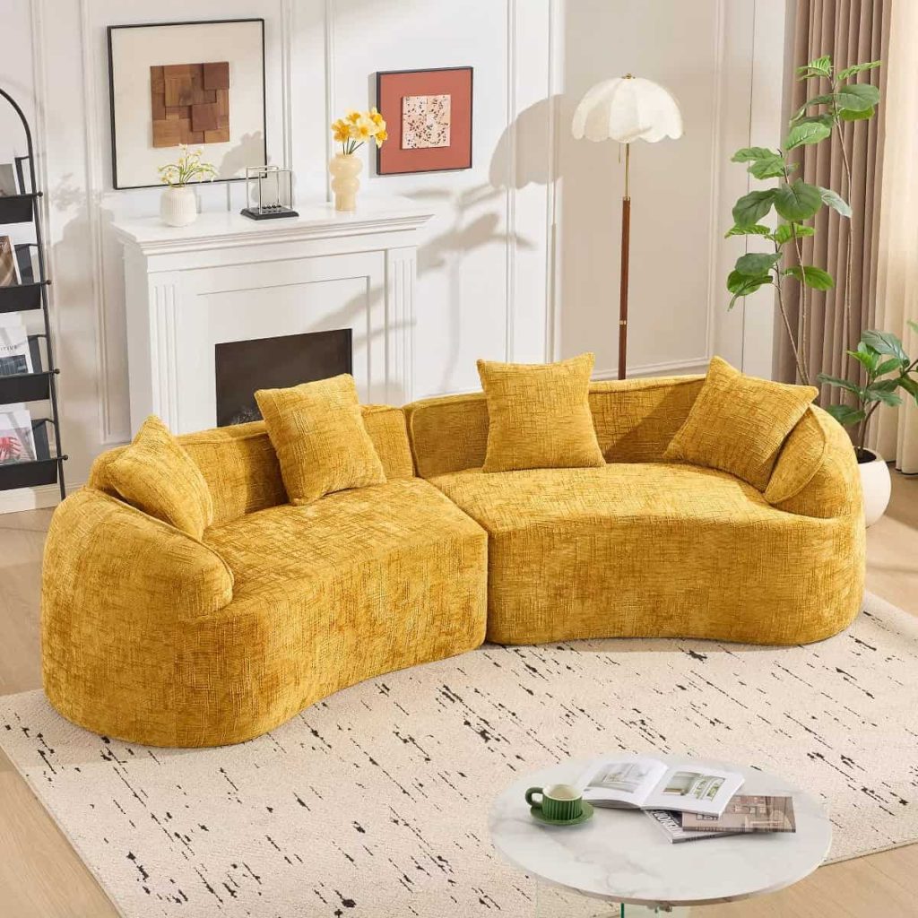 Yellow Curved Compressed Sofa Sample Image