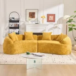 Yellow Curved Compressed Sofa Sample Image