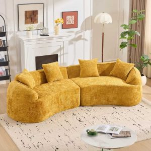 Yellow Curved Compressed Sofa Sample Image